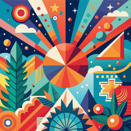 Abstract Minimalist Background in Vibrant Colorsのイラスト素材