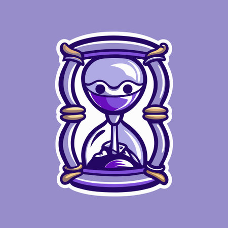 Abstract Hourglass Vector Logo with Vintage Line Art Style