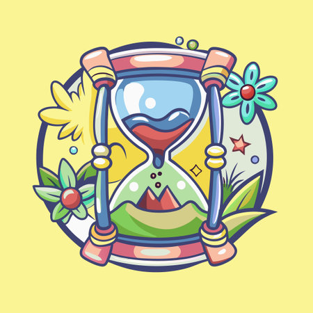 Intricate Vintage Hourglass Line Art Logo Vector Mascotのイラスト素材