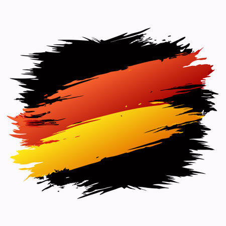 Abstract Grunge Brush Stroke with Bold Black Border and White Backgroundのイラスト素材