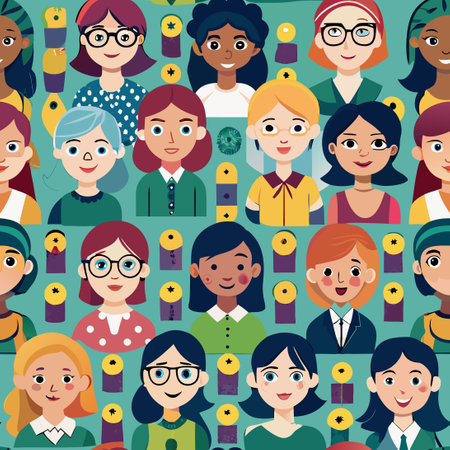 Diverse Set of 3 Female Avatars for Inclusive Representationのイラスト素材