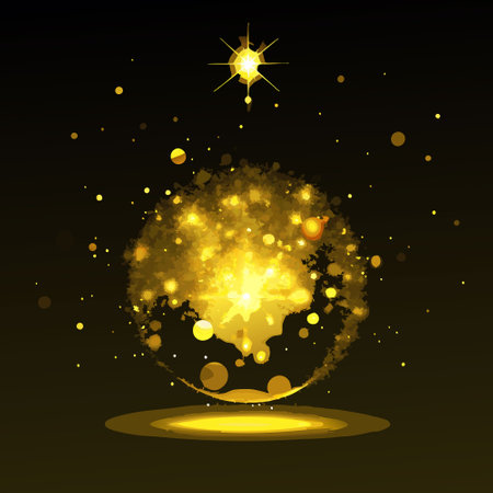 Luminous Abstract Firework Fountain Emitting Bursts of Vibrant Sparksのイラスト素材