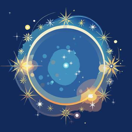 Abstract Glowing Light Circle Frame with Christmas Background Radianceのイラスト素材
