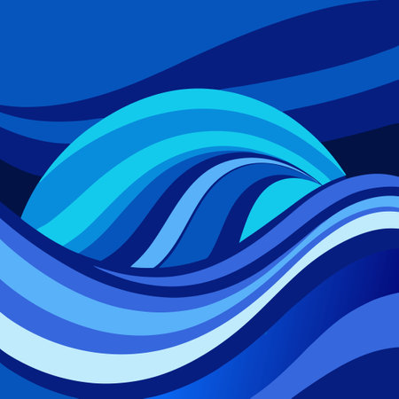 Abstract Blue Wavy Business Background with Modern Flowing Linesのイラスト素材