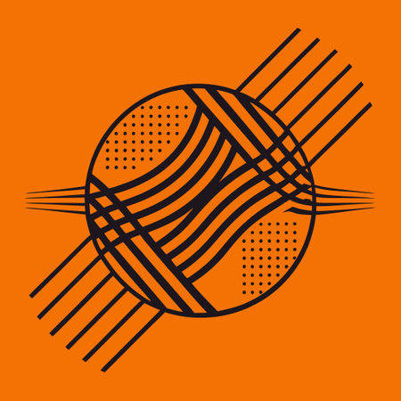 Abstract Orange Background with Vivid Lines and Halftone Textureのイラスト素材