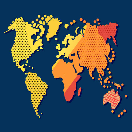 Abstract Dotted Grunge Map of the World
