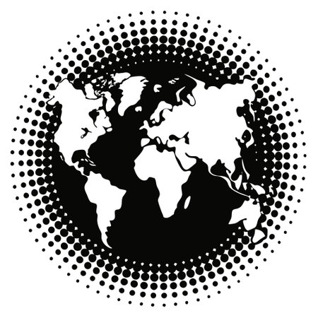 Grunge Abstract Halftone Pattern in Black and White with Dotted Textureのイラスト素材