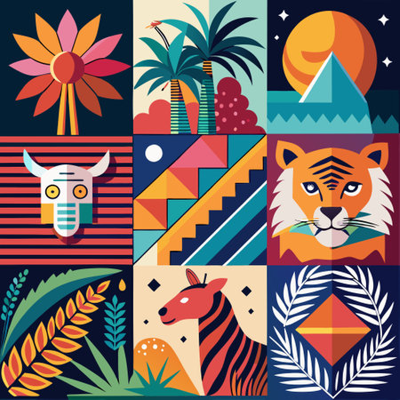 Abstract and Exotic Trendsetting Background Collectionのイラスト素材