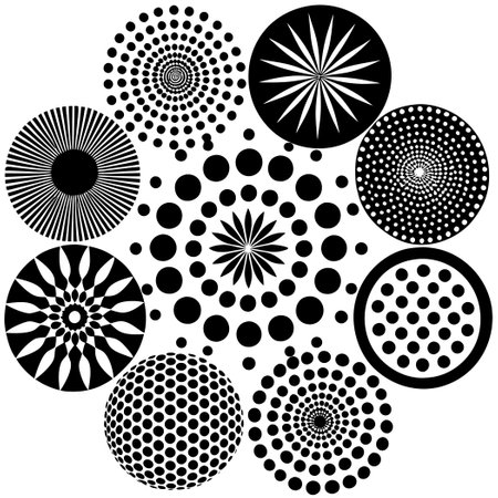 Abstract Halftone Circles Collection for Design Elementsのイラスト素材