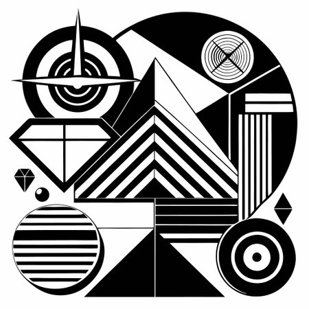 Black and White Modern Abstract Template Collection for Creative Designsのイラスト素材