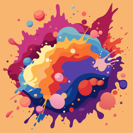 Abstract Textured Watercolor Background with Splashes and Shimmersのイラスト素材