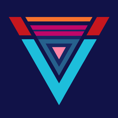 Geometric Abstract Triangular Pattern Banner with Blue and Green Huesのイラスト素材