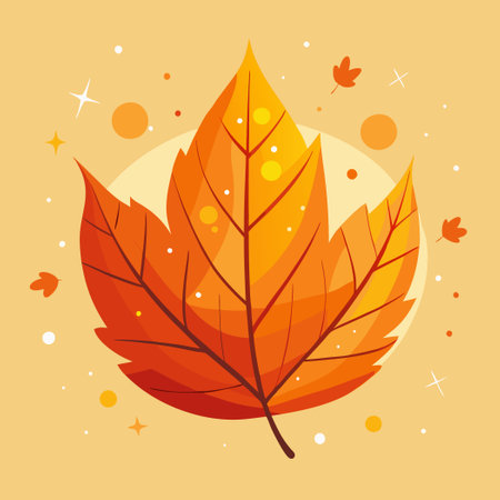 Autumn maple leaf vector illustration. Fall season symbol. Flat style.のイラスト素材