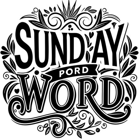 Stunning Sunday Typography in Vibrant Illustrated Styleのイラスト素材