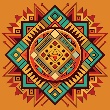 Intricate Aztec Pattern Seamlessly Repeating Geometric Elements for Artistic Designs