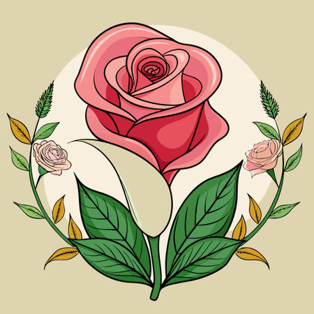 Exquisite Hand-Drawn Rose and Calla Lily Adorned with Blue Accentsのイラスト素材