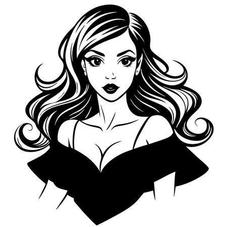 Graceful Beauty: Hand Drawn Illustration of an Elegant Female Handのイラスト素材