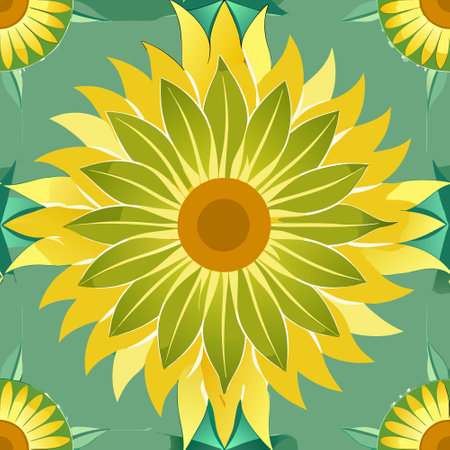 Watercolor Masterpiece: Blooming Sunflower in Ethereal Beautyのイラスト素材