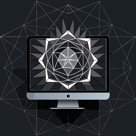 Hypnotic Geometric Pattern for a Striking Desktop Background in Obsidian Hues
