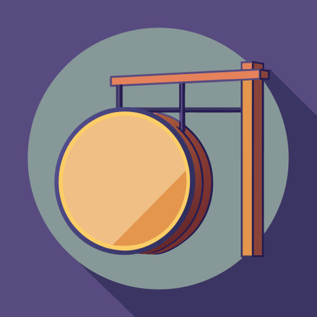 Blank Minimal Circular Shop Signboard Mockup for Customizationのイラスト素材