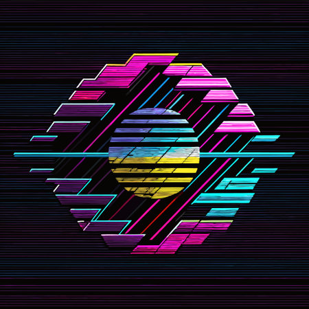 Black Glitch Effect Distortion Background with Grunge and Noiseのイラスト素材