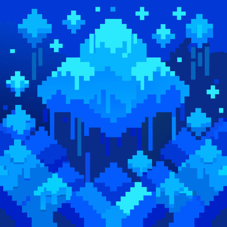 Raining Pixels of Azure Abstractionのイラスト素材