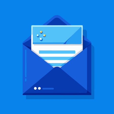 Professional Blue Corporate Business Envelope Template for Communication and Mailingのイラスト素材