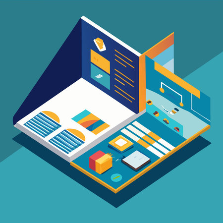 Modern Brochure Template Vector Design for Professional Presentationsのイラスト素材