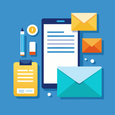 Mockup of a Business Document Mailed in a Professional Envelopeのイラスト素材