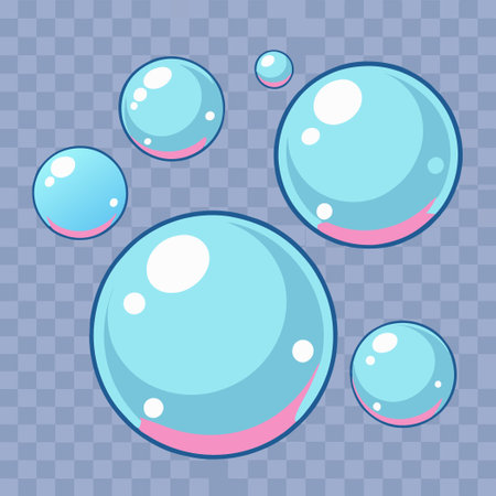 Transparent Floating Bubbles with Iridescent Shimmerのイラスト素材