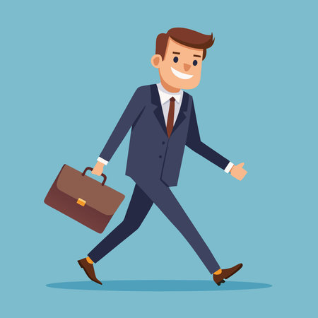 Professional Businessman Carrying a Sophisticated Leather Briefcaseのイラスト素材