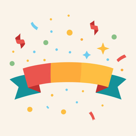 Gleaming Celebration Confetti Adorned Banner Backdropのイラスト素材