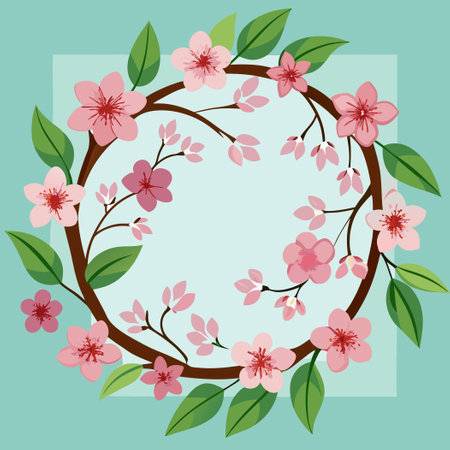 Enchanting Cherry Blossom Frame Card for Special Occasionsのイラスト素材