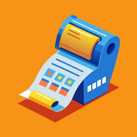 Cash Register Thermal Receipt Printed on Roll, Documenting Purchase Transaction