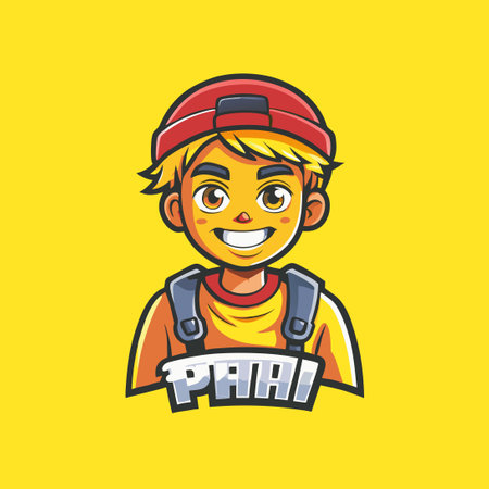 Cute Cartoon Boy Character Wearing Baseball Cap in Vector Illustration Styleのイラスト素材