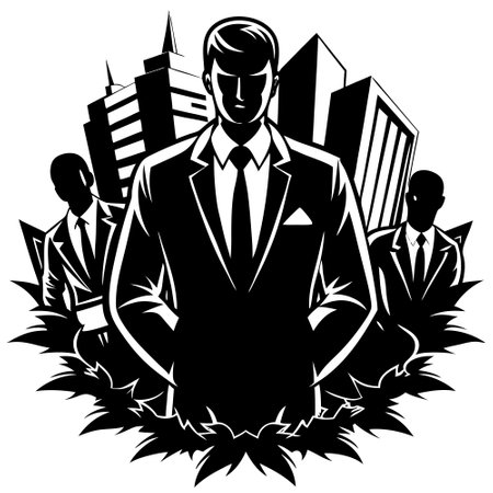 Silhouette of a Businessperson Dressed in Formal Attireのイラスト素材