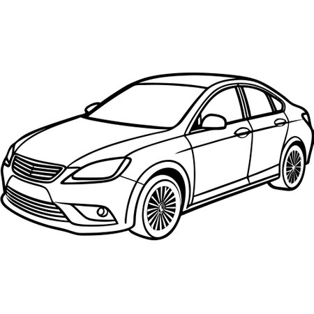 Continuous Line Drawing of a Sleek and Sporty Carのイラスト素材
