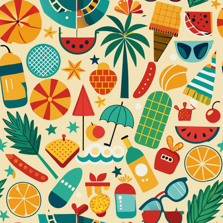 Comprehensive Collection of Vibrant Summertime Elements in Vector Format