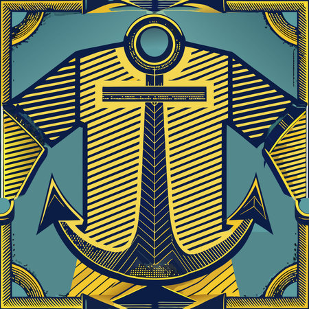 Intricate Nautical Anchor Graphic Print for T-Shirts