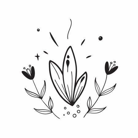 Eye-Catching Seamless Botanical Pattern with Trendy Floral Elementsのイラスト素材