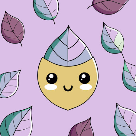 Hand-Drawn Summer Leaves in a Kaleidoscope of Colors Seamless Patternのイラスト素材