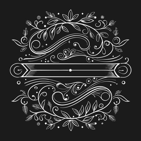 Handcrafted Chalkboard Text Dividers with Elegant Flourishesのイラスト素材