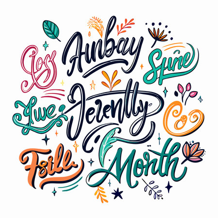 Exquisite Hand-Drawn Lettering Featuring Personalized Handwritten Namesのイラスト素材