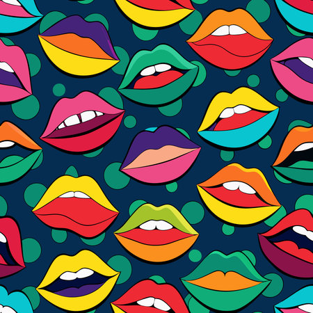 Vibrant and Seamless Pattern of Diverse and Colorful Lipsticksのイラスト素材