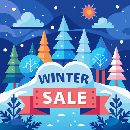 Winter Sale Banner Template for Flyers and Invitationsのイラスト素材