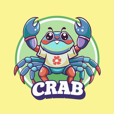 Humorous Crab Wearing a Crab-Themed Shirtのイラスト素材