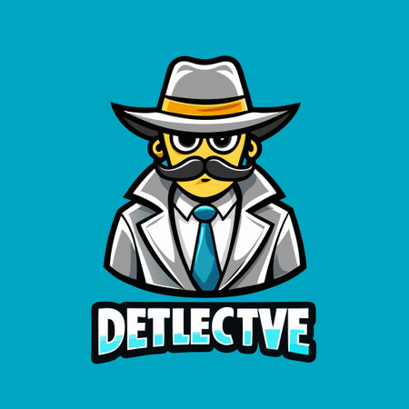 Kid Detective Mascot Vector Logo Character Cartoon Detectiveのイラスト素材