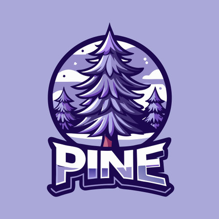 Hand-Drawn Pine Tree Sketch with Label in Lowercase Lettersのイラスト素材