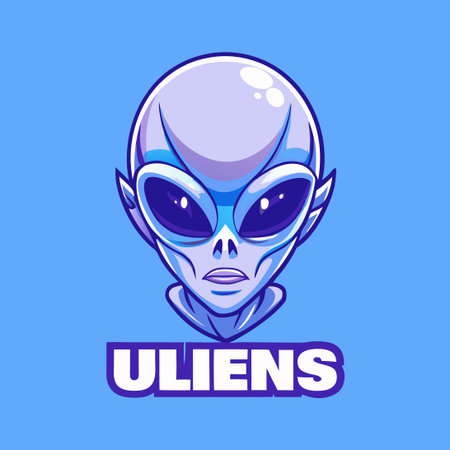 Alien Head Mascot Vector Illustration on a White Background for Design and Decorationのイラスト素材