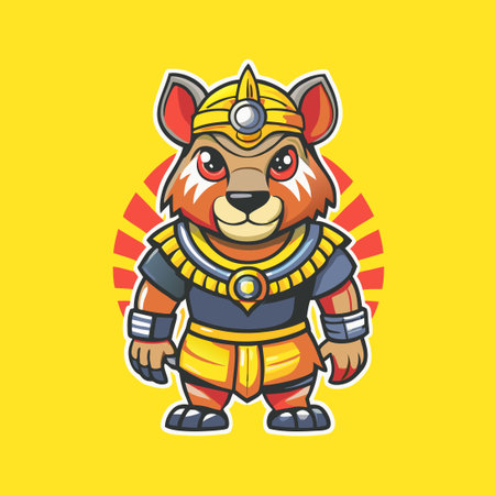 Pre-Historic Archaeotherium Mascot Concept Vector Illustration on White Backgroundのイラスト素材